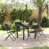 vidaXL Tuin Eettafel Set 3 pcs Zwart Gepoedercoat staal