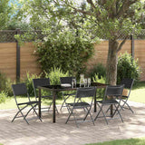 vidaXL Tuin Eettafel Set 3 pcs Zwart Gepoedercoat staal