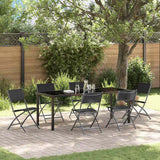 vidaXL Tuin Eettafel Set 3 pcs Zwart Gepoedercoat staal