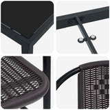 vidaXL Tuin Eettafel Set 3 pcs Zwart Gepoedercoat staal