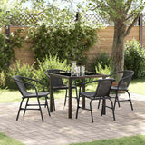 vidaXL Tuin Eettafel Set 3 pcs Zwart Gepoedercoat staal