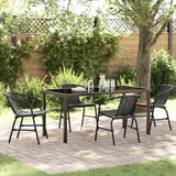 vidaXL Tuin Eettafel Set 3 pcs Zwart Gepoedercoat staal