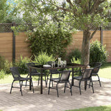 vidaXL Tuin Eettafel Set 3 pcs Zwart Gepoedercoat staal