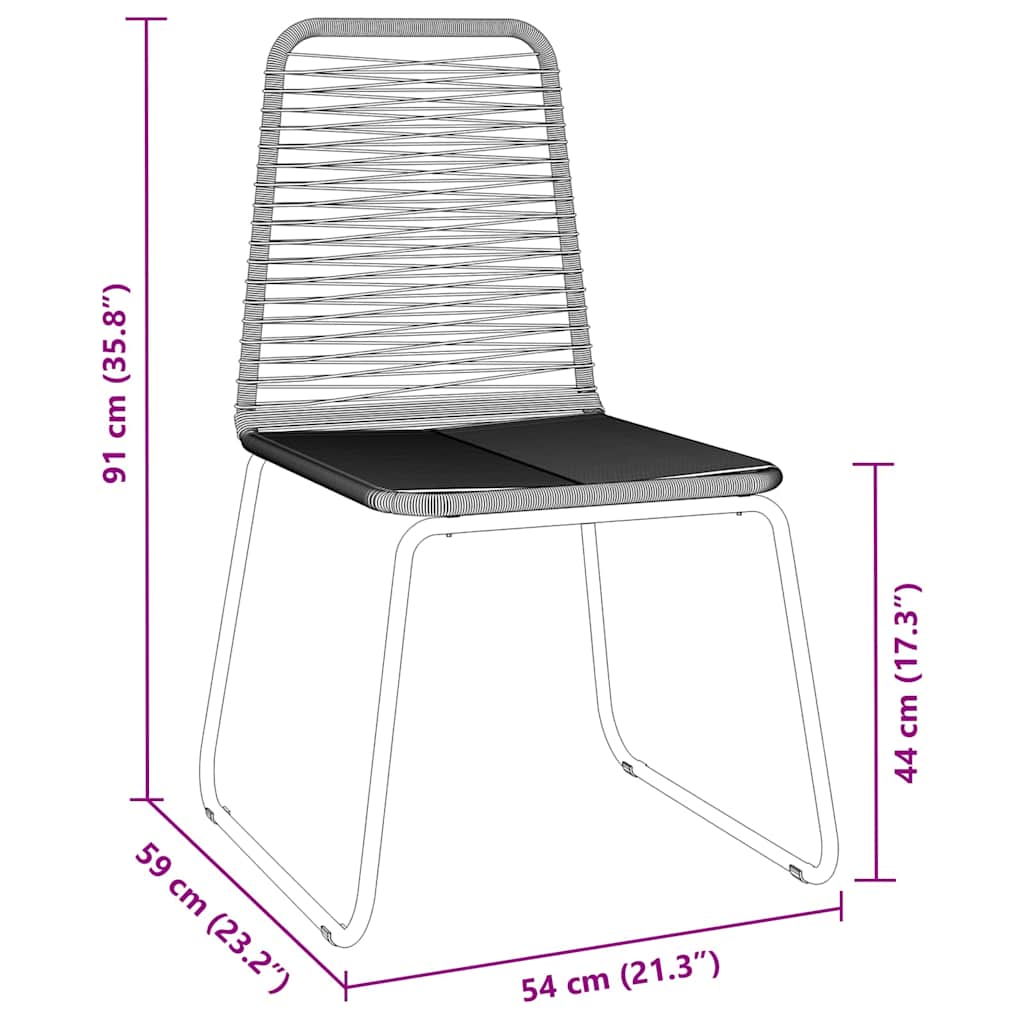 vidaXL Tuin Eettafel Set 3 pcs Zwart Gepoedercoat staal