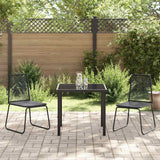 vidaXL Tuin Eettafel Set 3 pcs Zwart Gepoedercoat staal