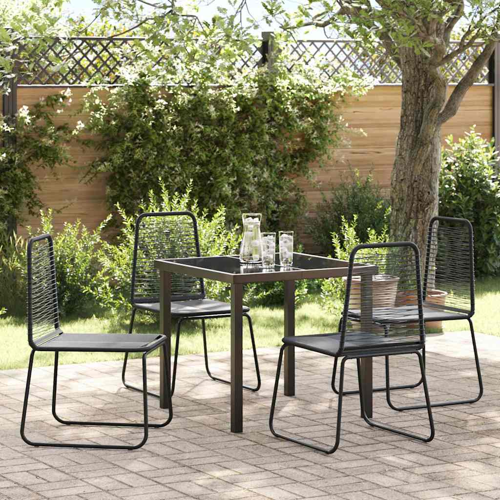 vidaXL Tuin Eettafel Set 3 pcs Zwart Gepoedercoat staal