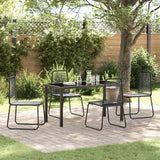 vidaXL Tuin Eettafel Set 3 pcs Zwart Gepoedercoat staal