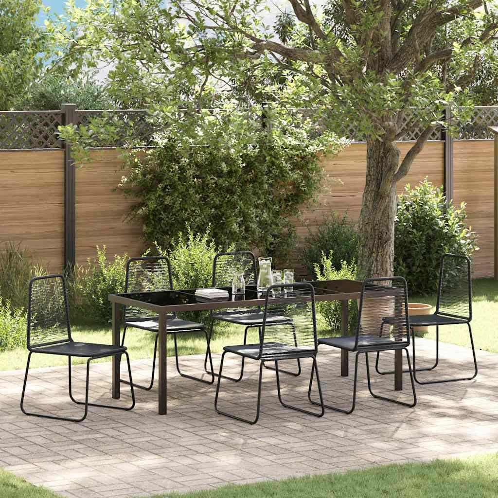 vidaXL Tuin Eettafel Set 3 pcs Zwart Gepoedercoat staal