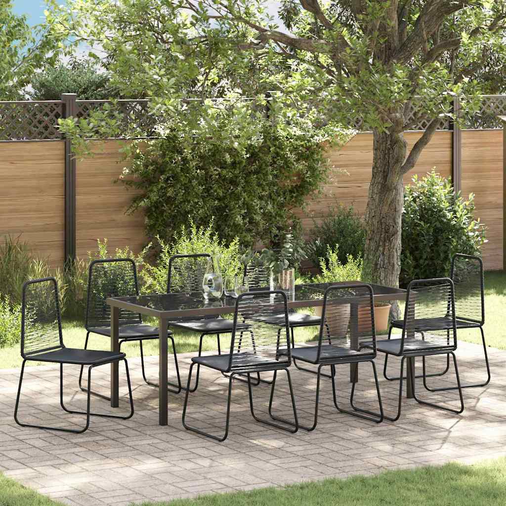 vidaXL Tuin Eettafel Set 3 pcs Zwart Gepoedercoat staal