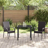 vidaXL Tuin Eettafel Set 3 pcs Bruin Gepoedercoat staal