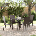 vidaXL Tuin Eettafel Set 3 pcs Bruin Gepoedercoat staal