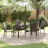 vidaXL Tuin Eettafel Set 3 pcs Bruin Gepoedercoat staal