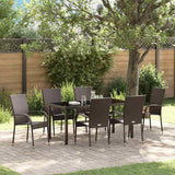 vidaXL Tuin Eettafel Set 3 pcs Bruin Gepoedercoat staal
