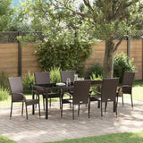 vidaXL Tuin Eettafel Set 3 pcs Bruin Gepoedercoat staal
