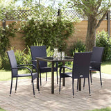 vidaXL Tuin Eettafel Set 3 pcs Bruin Gepoedercoat staal