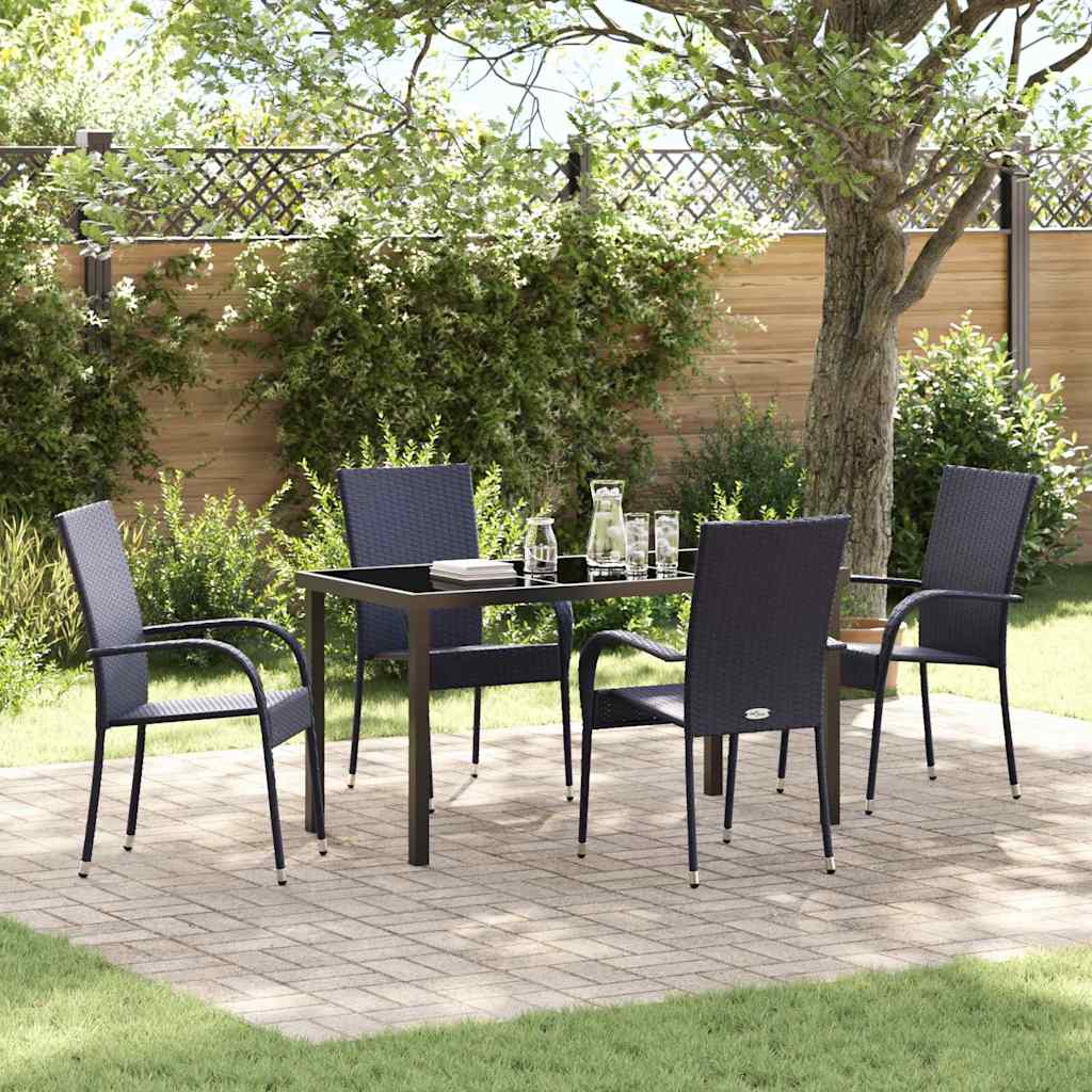 vidaXL Tuin Eettafel Set 3 pcs Bruin Gepoedercoat staal