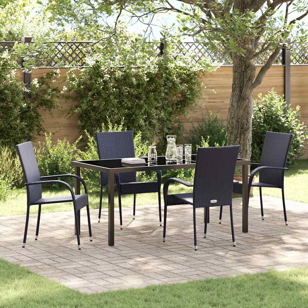 vidaXL Tuin Eettafel Set 3 pcs Bruin Gepoedercoat staal