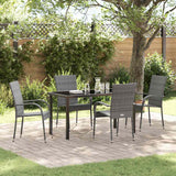 vidaXL Tuin Eettafel Set 3 pcs Bruin Gepoedercoat staal
