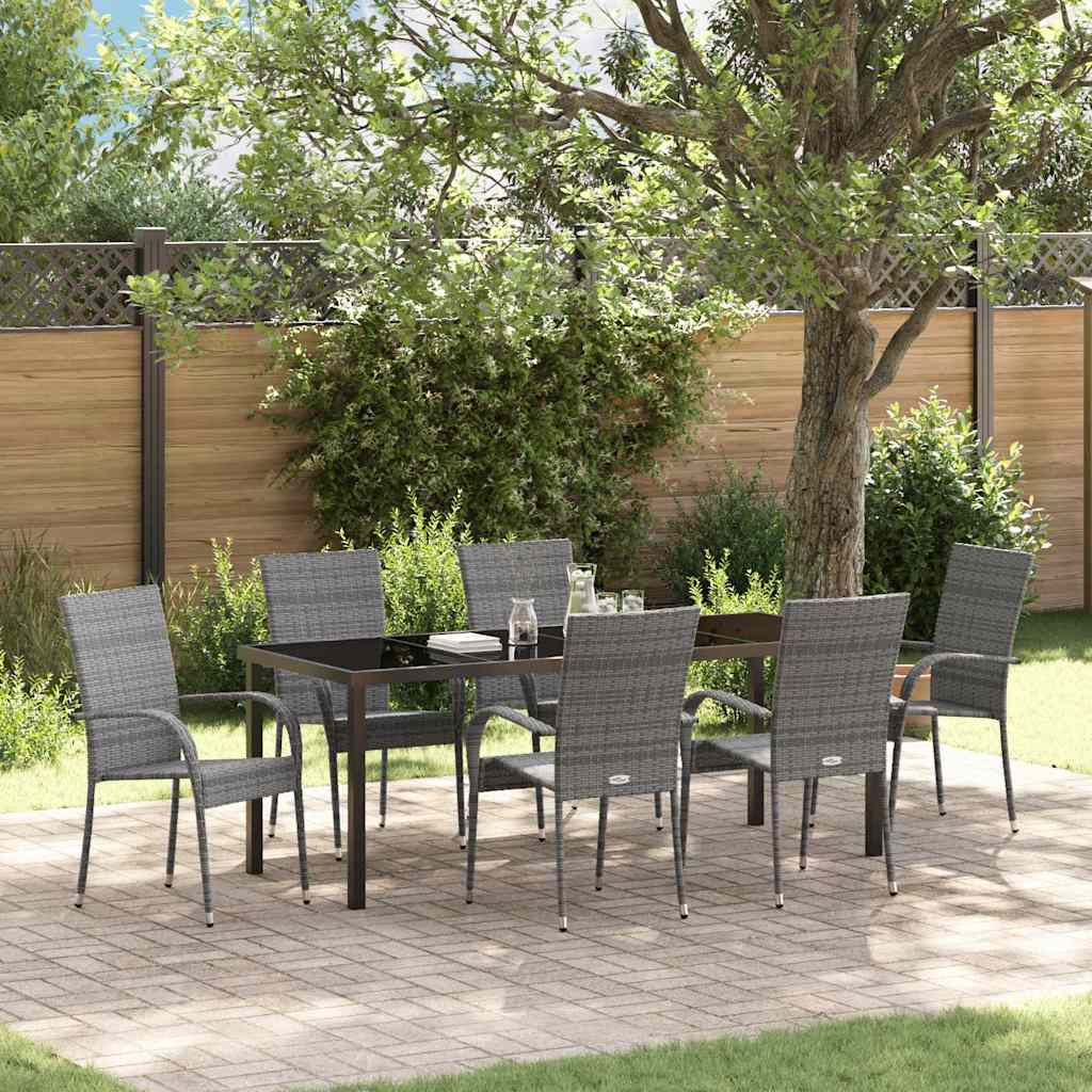 vidaXL Tuin Eettafel Set 3 pcs Bruin Gepoedercoat staal