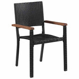 vidaXL Tuin Eettafel Set 3 pcs Zwart Gepoedercoat staal