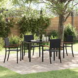 vidaXL Tuin Eettafel Set 3 pcs Zwart Gepoedercoat staal