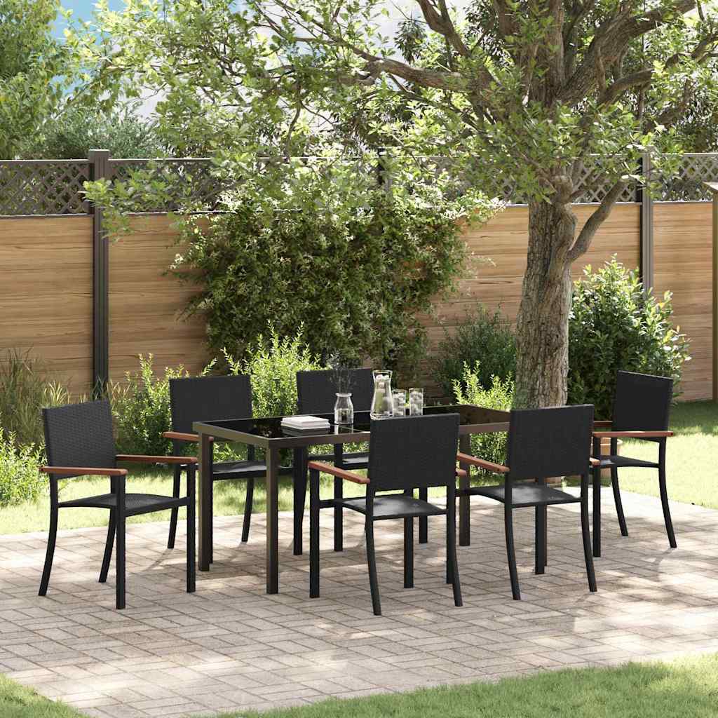vidaXL Tuin Eettafel Set 3 pcs Zwart Gepoedercoat staal