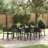 vidaXL Tuin Eettafel Set 3 pcs Zwart Gepoedercoat staal