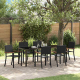 vidaXL Tuin Eettafel Set 3 pcs Zwart Gepoedercoat staal