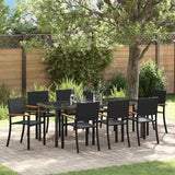 vidaXL Tuin Eettafel Set 3 pcs Zwart Gepoedercoat staal
