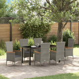 vidaXL Tuin Eettafel Set met kussen 3 pcs Zwart Gepoedercoat staal