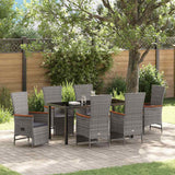 vidaXL Garden Dining Set with Cushions 3 pcs Grey Poly Rattan