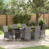 vidaXL Garden Dining Set with Cushions 3 pcs Grey Poly Rattan
