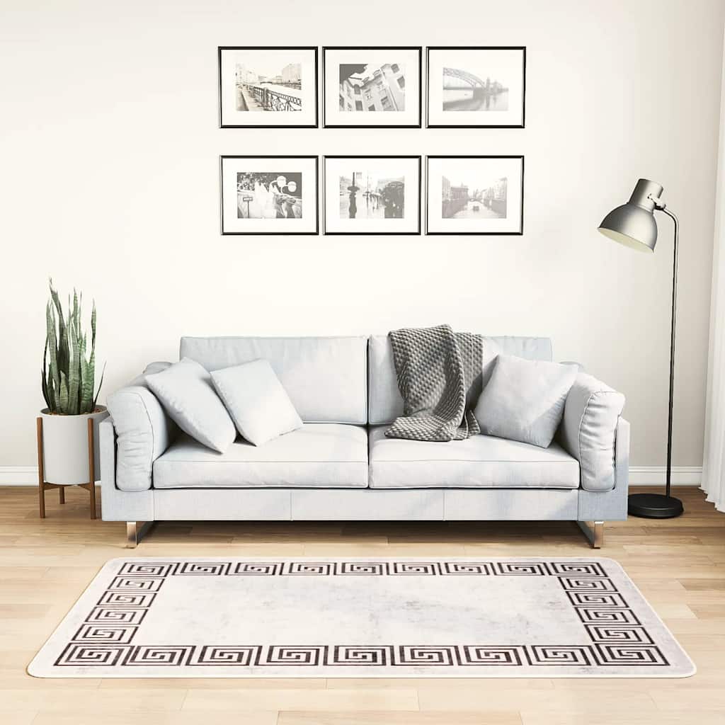 vidaXL Vloerkleed wasbaar anti-slip 80x150 cm meerkleurig