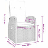 vidaXL Tuin Eettafel Set met kussen 3 pcs Grijs poly rattan