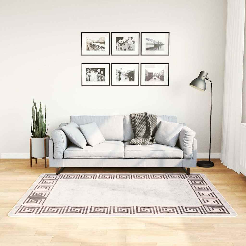 vidaXL Vloerkleed wasbaar anti-slip 80x150 cm meerkleurig