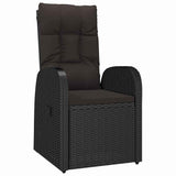 vidaXL Garden Dining Set with Cushions 3 pcs Black Poly Rattan