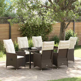 vidaXL Tuin Eettafel Set met kussen 3 pcs Zwart poly rattan