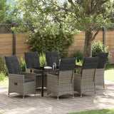 vidaXL Tuin Eettafel Set met kussen 3 pcs Zwart poly rattan
