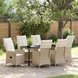 vidaXL Tuin Eettafel Set met kussen 3 pcs Zwart poly rattan