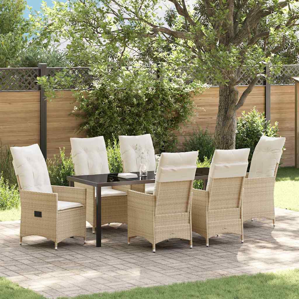 vidaXL Tuin Eettafel Set met kussen 3 pcs Zwart poly rattan