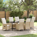 vidaXL Tuin Eettafel Set met kussen 3 pcs Zwart poly rattan