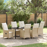 vidaXL Tuin Eettafel Set met kussen 3 pcs Zwart poly rattan