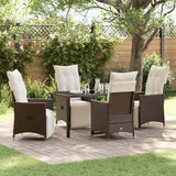 vidaXL Tuin Eettafel Set met kussen 3 pcs Zwart poly rattan