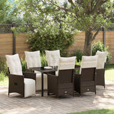 vidaXL Tuin Eettafel Set met kussen 3 pcs Zwart poly rattan