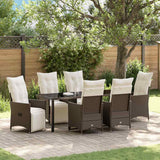vidaXL Tuin Eettafel Set met kussen 3 pcs Zwart poly rattan