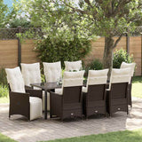 vidaXL Tuin Eettafel Set met kussen 3 pcs Zwart poly rattan