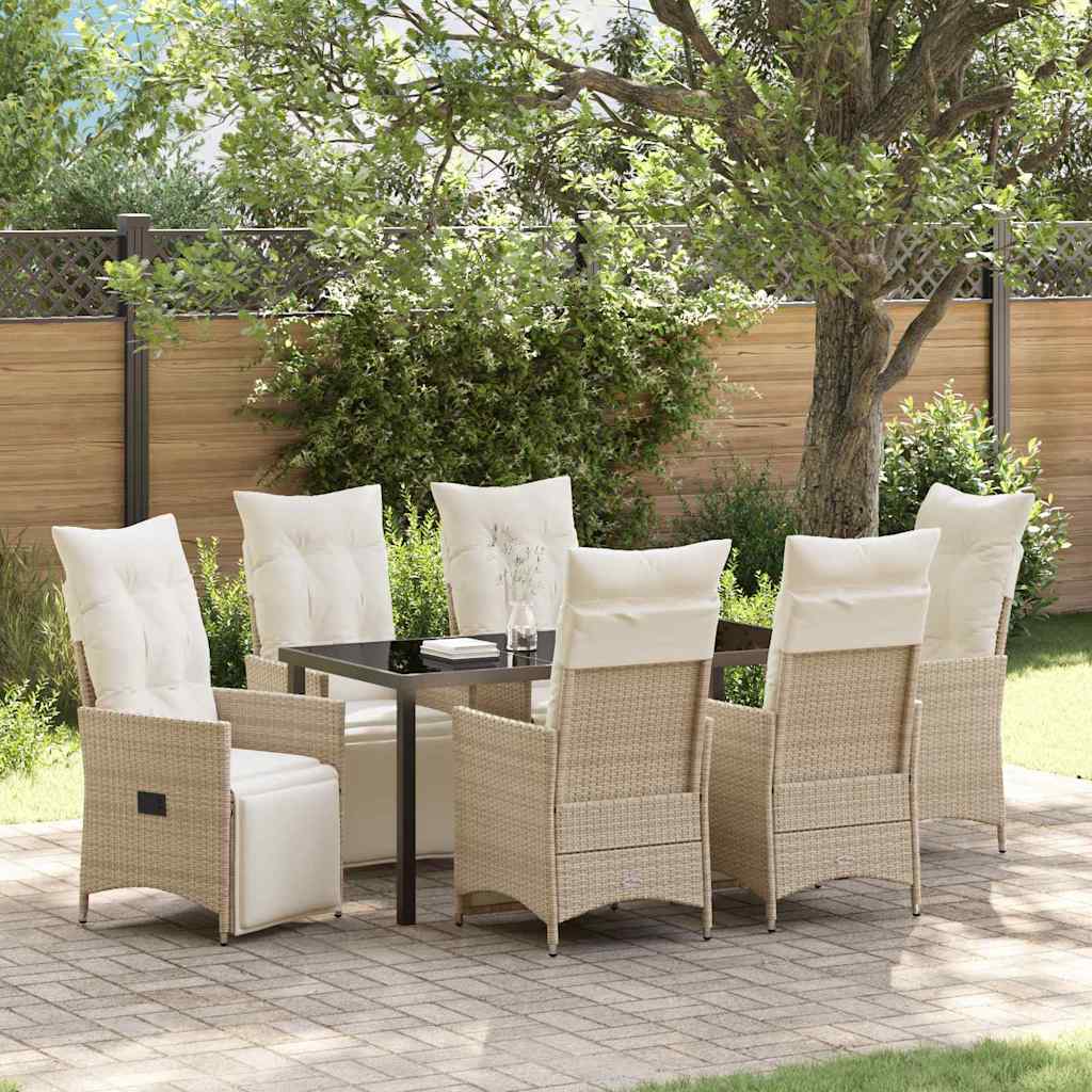 vidaXL Tuin Eettafel Set met kussen 3 pcs Zwart poly rattan