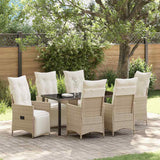 vidaXL Tuin Eettafel Set met kussen 3 pcs Zwart poly rattan