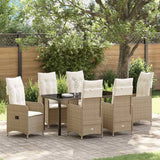 vidaXL Tuin Eettafel Set met kussen 3 pcs Zwart poly rattan