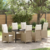 vidaXL Tuin Eettafel Set met kussen 3 pcs Zwart poly rattan